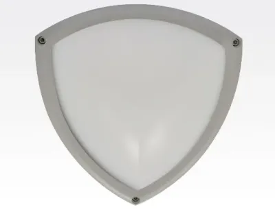 10W LED Wand/Deckenleuchte grau dreieckig Tageslicht Weiß / 6000-6500K 450lm 230VAC IP65 120Grad -Ausstellungsstück mit kleinen Schönheitsfehler