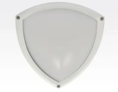 10W LED Wand/Deckenleuchte weiß dreieckig Tageslicht Weiß / 6000-6500K 450lm 230VAC IP65 120Grad -Ausstellungsstück mit kleinen Schönheitsfehler