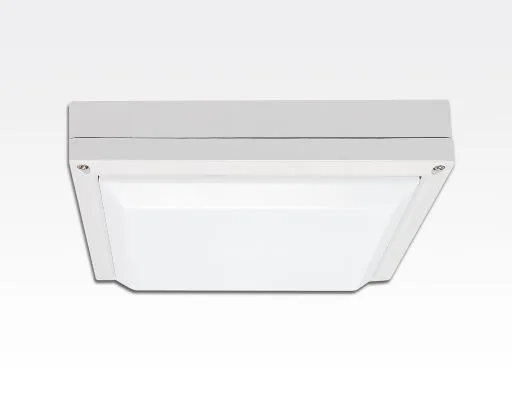13W LED Wand/Deckenleuchte weiß quadratisch Tageslicht Weiß / 6000-6500K 560lm 230VAC IP54 120Grad -Ausstellungsstück mit kleinen Schönheitsfehler
