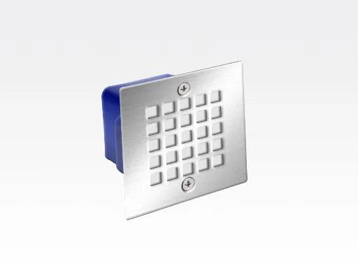 1,5W LED Boden-/Wand Einbauleuchte quadratisch Neutral Weiß / IP54 230VAC 70x70x54 -Ausstellungsstück mit kleinen Schönheitsfehler