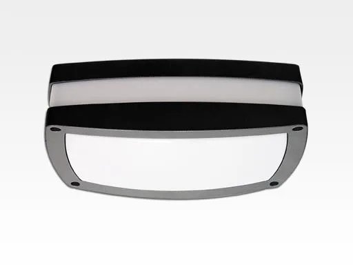 10W LED Wand/Deckenleuchte grau rechteckig Warm Weiß / 2700-3200K 450lm 230VAC IP54 120Grad