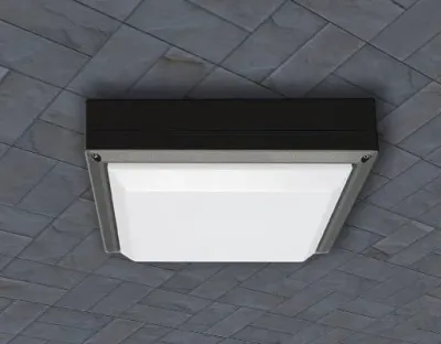 13W LED Wand/Deckenleuchte anthrazit quadr. Warm Weiß / 2700-3200K 560lm 230VAC IP54 120Grad — Bild 2