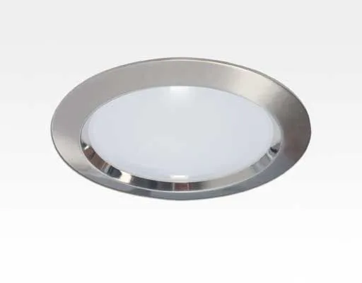 9W LED Einbau Downlight Edelstahl gebürstet rund dim. Warm Weiß / 2800-3300K 630lm 230VAC IP40 120Grad