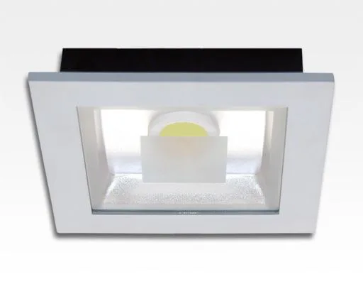 15W LED Einbau Downlight weiß quadratisch Warm Weiß / 2700-3200K 975lm 230VAC IP40 120Grad -Ausstellungsstück mit kleinen Schönheitsfehler