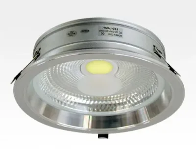 26W LED Einbau Downlight silber rund Warm Weiss / 2700-3200K 1690lm 230VAC IP40 120Grad