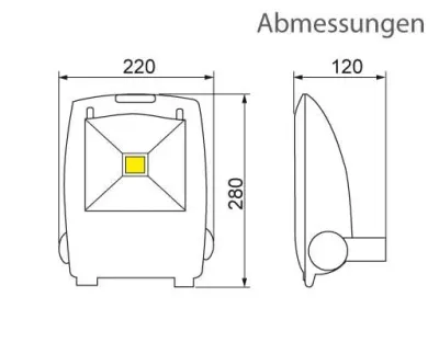 30W LED Strahler Warm Weiß 120Grad Verkehrsweiß / 2700-3200 K 1996lm IP65 230VAC — Bild 5