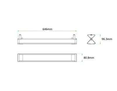 10W LED Lichtbalken Weiß 120Grad Warm Weiß / 2800-3200K 760lm 230VAC L646mm -Ausstellungsstück mit kleinen Schönheitsfehler — Bild 8