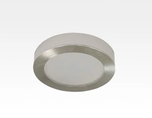 2,5W LED Möbelleuchte silber 140lm Warm Weiß 120Grad / 12VDC Aufbau D70 / Einbau LM66