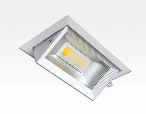 30W LED Einbau Spotleuchte weiß rechteckig Neutral Weiß / 4000-4500K 1800lm 230VAC IP44 120Grad - Ausstellungstücke mit Schönheitsfehler Gehäuse leicht gelblich