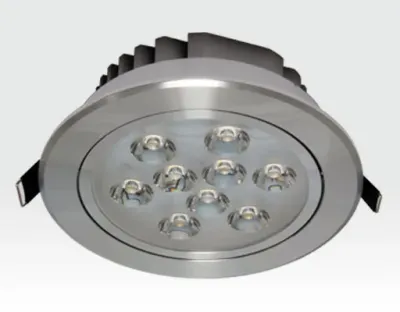 9W LED Einbau Spotleuchte silber rund Warm Weiß / 2700-3200K 585lm 230VAC IP40 120Grad