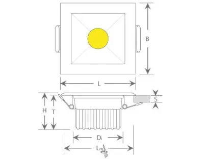 6W LED Einbau Spotleuchte silber rechteckig Warm Weiß / 2700-3200K 360lm 230VAC IP40 120Grad — Bild 6