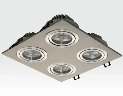 12W LED Einbau Spotleuchte Alu gebürstet quadratisch Warm Weiss / 2700-3200K 780lm 230VAC IP40 35Grad — Bild 3